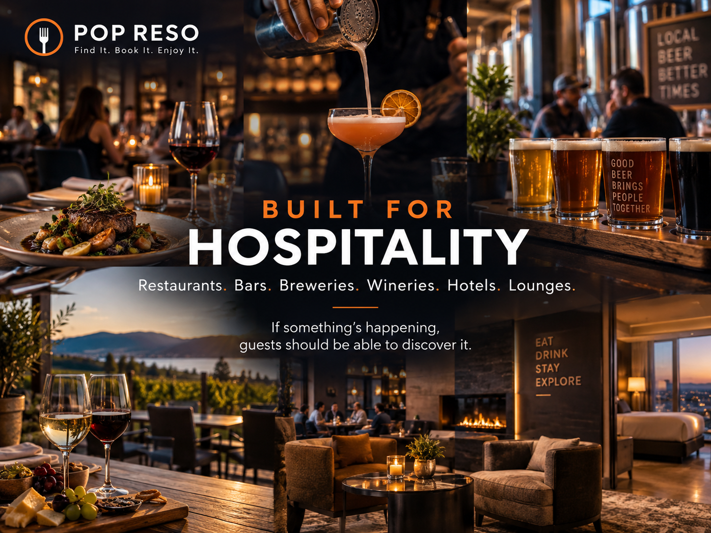 Photo of different hospitality venues